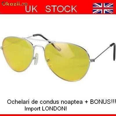 Ochelari de condus noaptea/ceata Ochelari de condus noaptea/ceata model AVIATOR + 100% UV Protection + Bucuresti/Prov foto mare Ochelari de condus noaptea/ceata Ochelari de condus noaptea/ceata model AVIATOR + 100% UV Protection + Bucuresti/Prov foto mare