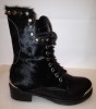 GHETE ALEXANDER  MCQUEEN DIN PIELE,METAL,PIELE CU PAR PONEI FOR WOMAN