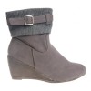 Botine cu platforma gri Sancha