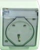 priza simpla cu impamantare si capac de protectie, fixare pe perete (P.T.) P1846