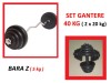 SET GANTERE CAUCIUCATE 40 KG ( 2 x 20 KG / BRAT ) + BARA Z CROMATA !!!- LIVRARE GRATUITA IN BUCURESTI ZONA SECTOR 4 !!!