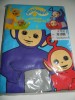 Lenjerie de pat pentru camera copiilor, fata de perna si plapuma, marca Teletubbies, pentru o persoana, colorata si vesela